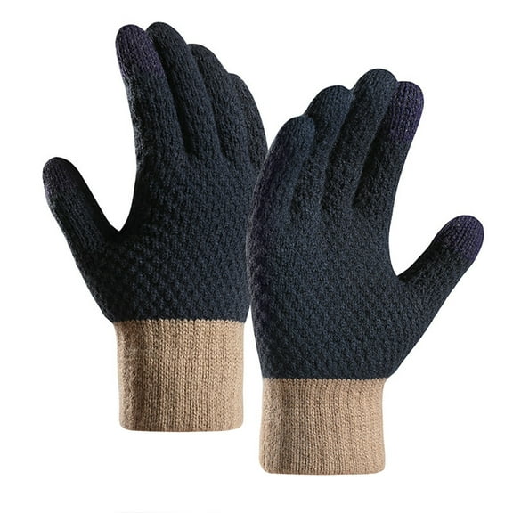 Clearance! gloves winter gloves women Winter Women Keep Warm Touching Screen Knit Gloves Elastic Cuff Soft Full Finger Gloves Mitten Best Sale Navy