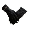 thumbnail image 1 of Clearance! gloves winter gloves women Women's Autumn And Winter Warm Gloves Suede Driving And Riding Windproof Gloves Best Sale Black, 1 of 3