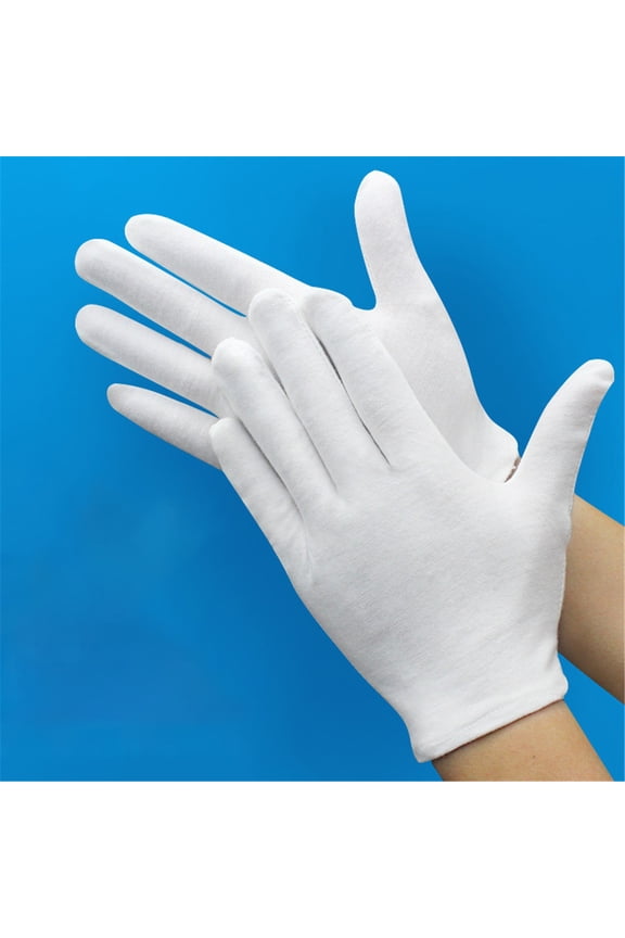 Clearance hand protector under $5,Pure Cotton Gloves Thickened Disc Pearl Text Etiquette Cotton Gloves 1PC