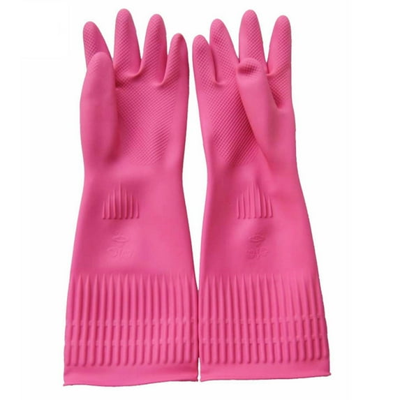 Clearance hand protector under $5,Rubber Cleaning Gloves Kitchen Dishwashing Glove 3 Pairs Reuseable 1PC