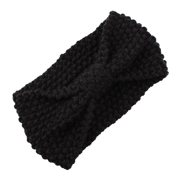 Clearance! headbands for women headbands for women non slip Woman Adult Crochet Solid Headband Warm Bulky Crocheted Headwrap Headband Big sales Black