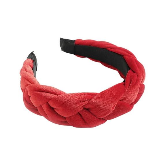 Clearance! headbands for women headbands for women non slip Braided Hair Band Braided Headband Women's Wide Vintage Padded Headband For Women And Girls Big sales Red