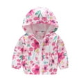 thumbnail image 1 of ibuvkizy Girls Winter Coats Girls Jacket Toddler Kids Baby Boys Girls Fashion Cute Flowers Car Pattern Windproof Jacket Hooded Coat Hot Pink,3-4Years, 1 of 4