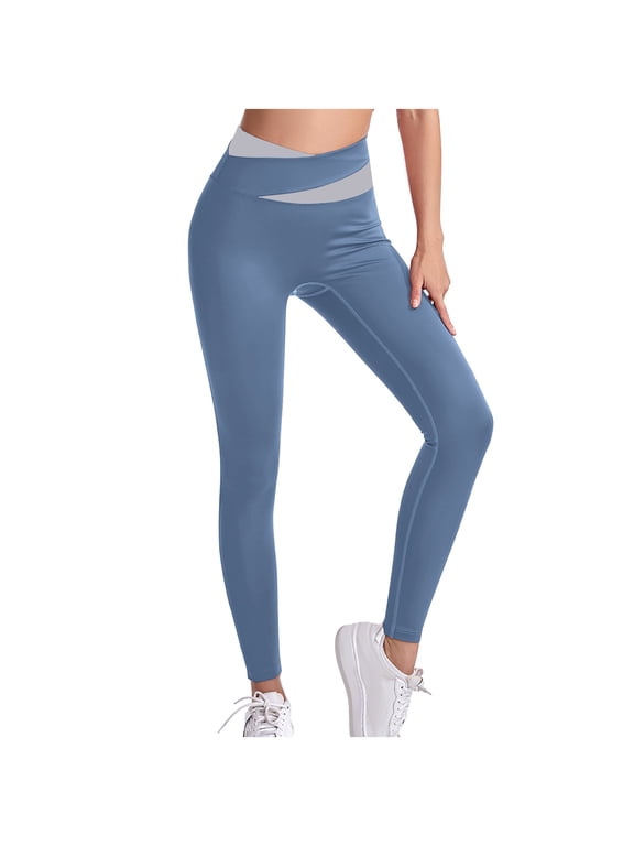Jeggings for Women Tummy Control Fashionable Women's High Waisted and Quick Drying Tight Yoga Pants Blue,M
