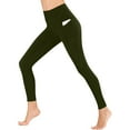 thumbnail image 1 of ibuvkizy Yoga Pants Women Tummy Control Gym Leggings Women Workout Out Pocket Leggings Fitness Sports Running Yoga Athletic Pants Army Green,XL, 1 of 9