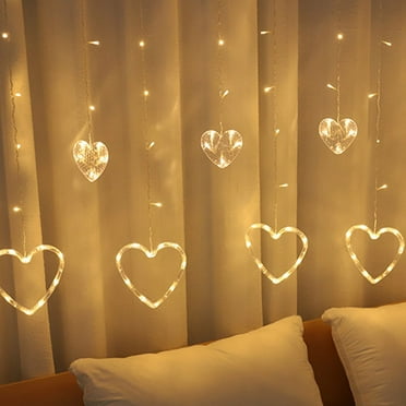 Clearance items! JGF844 0V Heart Shape Curtain Light LED Light String Ins Christmas Light Decoration