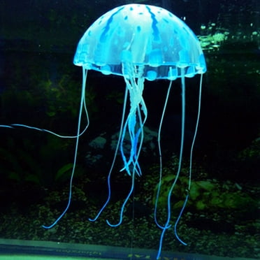 Clearance items! JGF844 Fish Tank Fluorescent Glowing Beauty Artificial Fake Jellyfish Ornament Aquarium