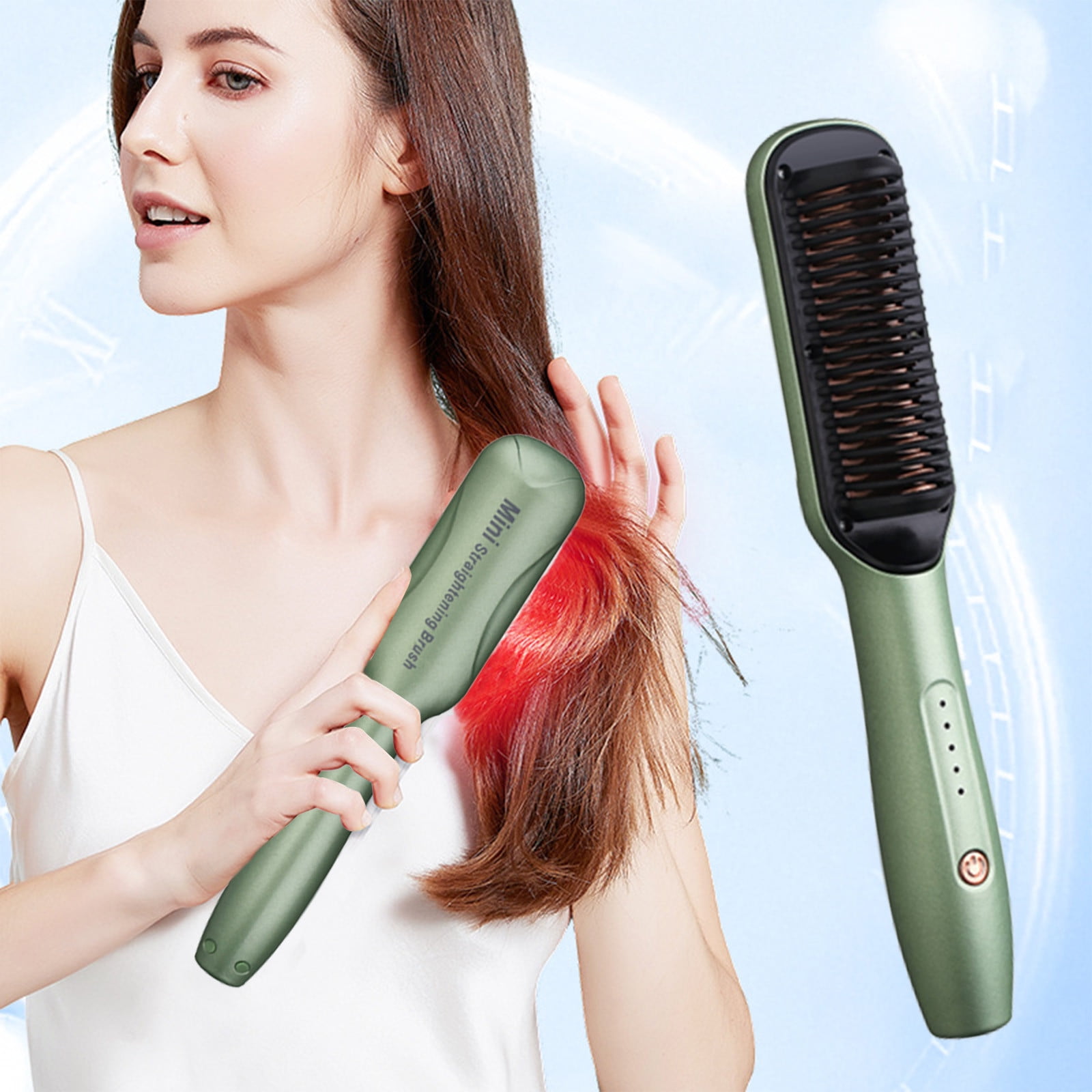 ヘアアイロン DAFNI MINI HAIR STYLING HOT BRUSH DAFNI Ceramic Hair Straightening Brush - Walmart.com