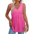 thumbnail image 1 of LADIGASU Flowy Peplum For Women Dressy Sleeveless V Neck Tank, 1 of 9