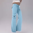 thumbnail image 1 of Girls' Solid Color Casual Pants with Pockets and Button Front for Everyday Wear, 1 of 6