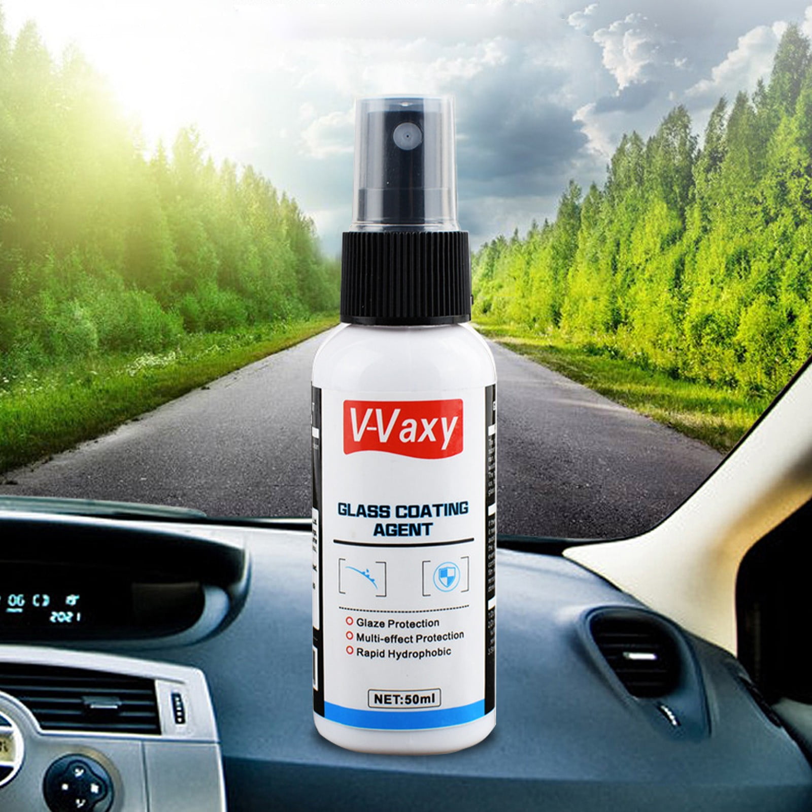Clearance items! SLMOTUAE Automotive Glass Crystal Coating, Water Repellent Coating, Rearview Mirror Coating, Windshield Rainproof Agent, Water Repellent Coating 50ml