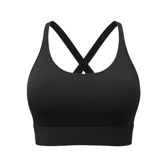 FAHXNVB Criss Cross Back Sports Bra Seamless Padded Wireless Workout Training Tank Tops Medium Support Crop Tops for Women