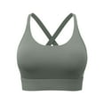 thumbnail image 1 of FAHXNVB Criss Cross Back Sports Bra Seamless Padded Wireless Workout Training Tank Tops Medium Support Crop Tops for Women, 1 of 4