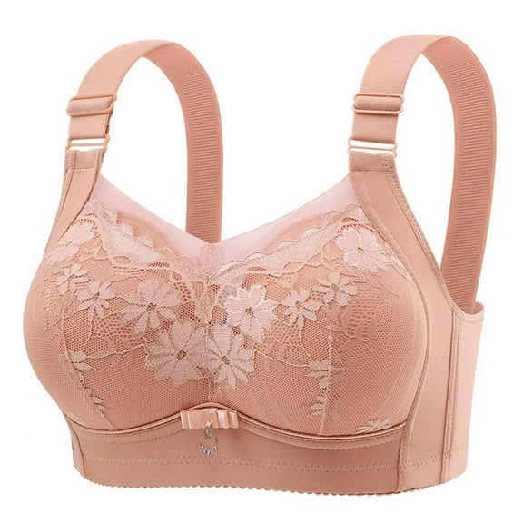 FAHXNVB Floral Lace Bras for Women Wireless Full Coverage No Underwire Push Up Everyday Bras Comfortable Supportive Thin Padded Bralette