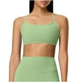 thumbnail image 1 of FAHXNVB Womens Criss Cross Back Longline Sports Bras Spaghetti Straps Racerback Padded Yoga Workout Crop Tank Tops Wireless Training Bras, 1 of 3