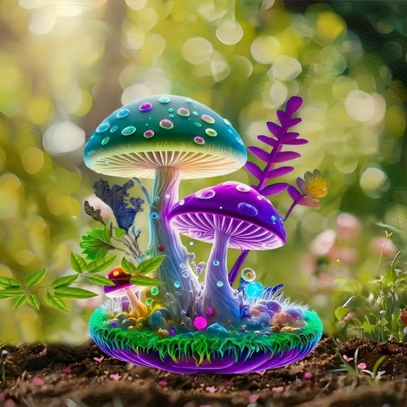 Clearance karymi Fluorescent Style Mushrooms Garden Stakes Outdoor Decor for Garden Easy Installation Magical Space Enhancement Gift Ideas Clearance The Big Save