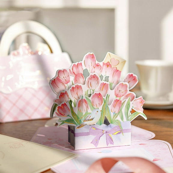 Clearance! lulshou 1PC Mother's Day Flower-up Card- Card Spring Mother Greeting Card Mother's Day Gifts