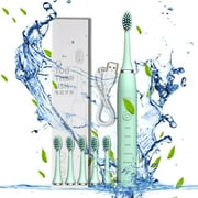 Clearance! lulshou Electric Toothbrush, Electric Toothbrush with 6 Brush Heads, 5 Cleaning Modes,Smart 20-speed Timer Electric Toothbrush IPX7 -Newly Upgraded Electr