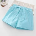 thumbnail image 1 of Clearance! lulshou Girls Shorts Summer Casual Girls' Shorts Elastic Outwear Hot Pants Streamer Solid Color Versatile Pants Sky Blue, 1 of 6