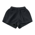 thumbnail image 1 of Clearance! lulshou Girls Shorts Toddler Kids Boys Girls Fashion Cute Solid Color Soft Pants Outdoors Home Wear Shorts Black, 1 of 8