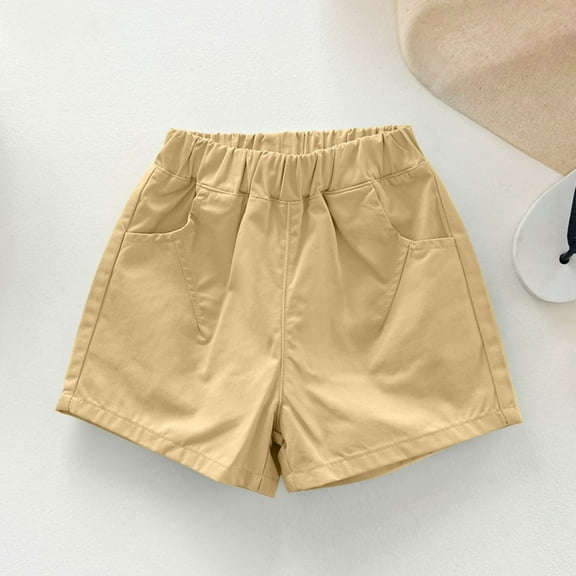 Clearance! lulshou Girls Shorts Toddler Kids Girls Boys Casual Spring Summer Solid Color Pockets Children's Shorts Khaki