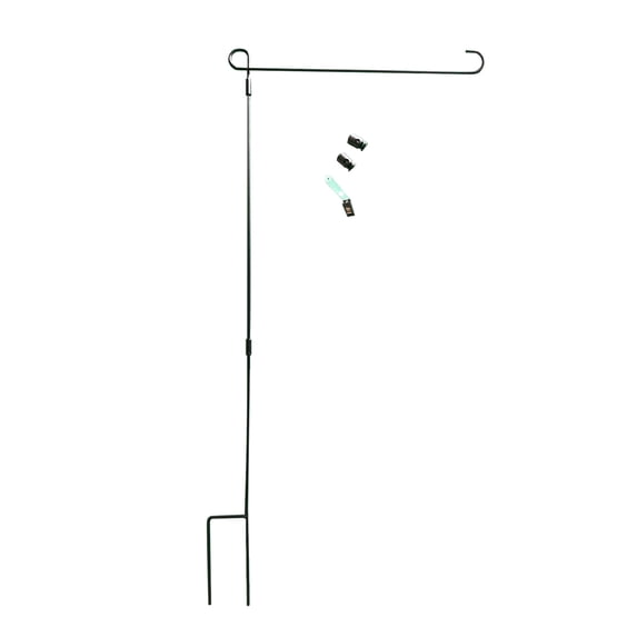 Clearance! lulshou HOOSUN Garden Flag Stand, Premium Garden Flag Pole Metal Powder-Coated Weather-Proof Paint with One Clip and Two Spring Stoppers Without Flag