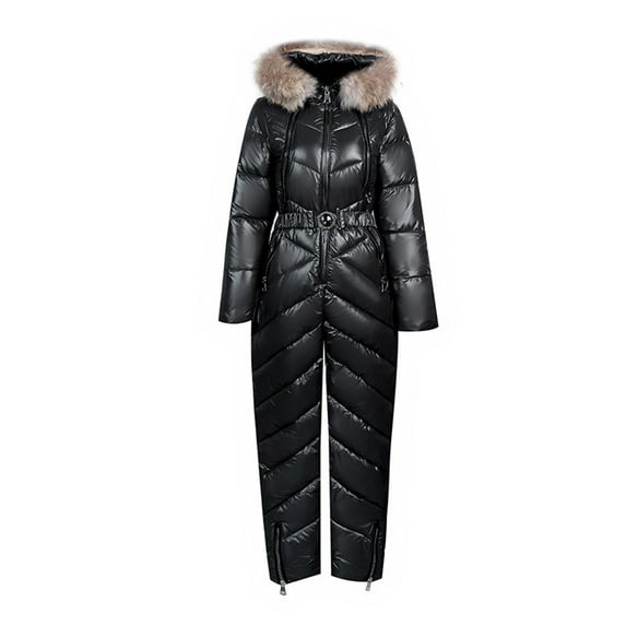Clearance!lulshou Jumpsuit Pants for Women Woman Winter Outdoor Snow Sports Jumpsuit Collar Coat Fashion Windproof Hooded Snowsuit