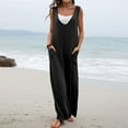 thumbnail image 1 of Clearance!lulshou Women Pants Womens Fashion Summer Solid Casual Pocket Sleeveless Suspender Jumpsuit, 1 of 8