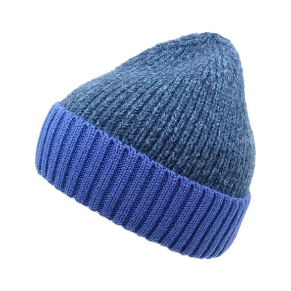 Clearance! mens bomber hats hats for men Color Matching Jacquard Autumn And Winter Knitted Hat Outdoor Thickened Fashion Versatile Ear Wool Hat Big sales Blue