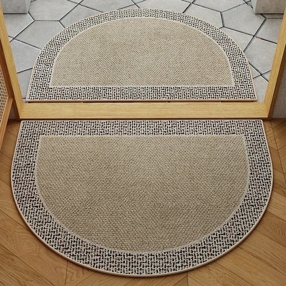 Indoor Door Mats for Entryway, Half Circle Cut-to-Size Dirt Trapper Door Mat, Bathroom Entrance Rug,Durable Non-Slip Rug for Office & Home, 23x15Inch