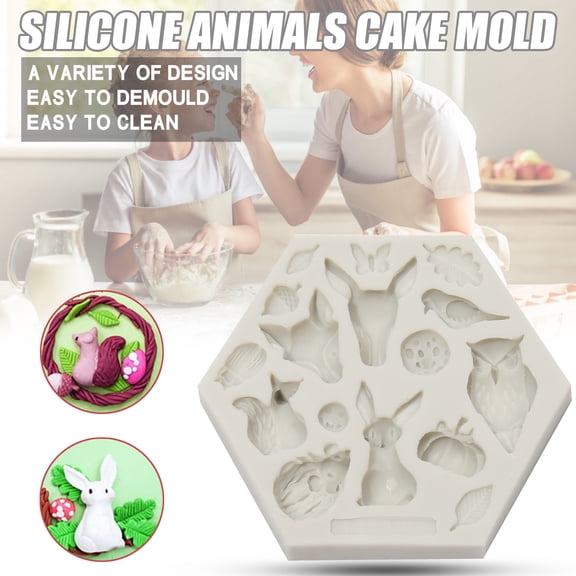 Clearance Promotion KULOKHUI Cake Pan Set for Baking Chocolate Easter Baking Silicone Animal Shape Cake Cake DIY Cake MouldGreyOne Size