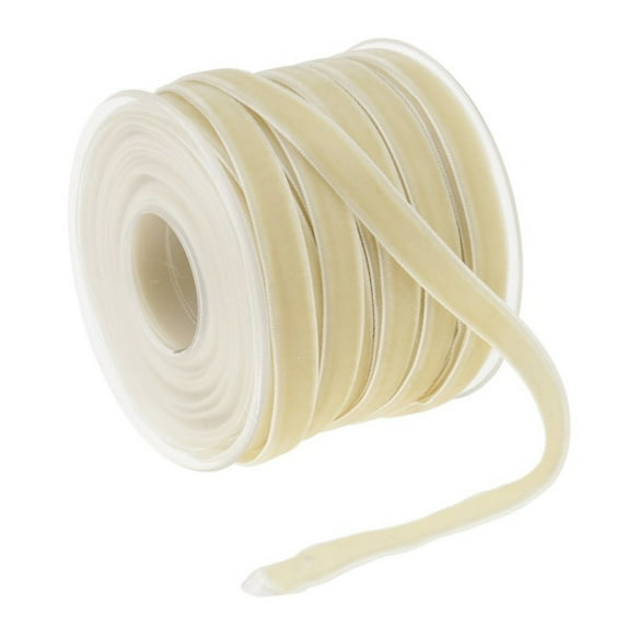 Clearance!npkgvia Green Velvet Ribbon 3/8 Inch 20 Yards Dark Green Velvet Fabric Vintage Thin Velvet Ribbon For Choker Gift Wrapping Hair Bows Flower Bouquet Wedding Christmas Decorations,Beige