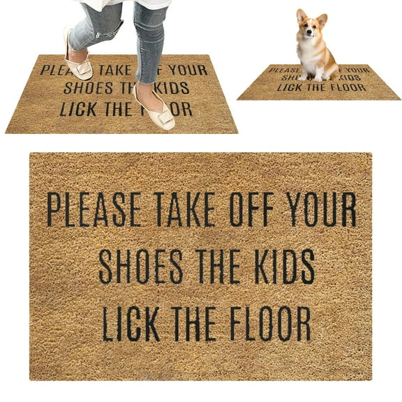 Clearance!npkgvia Welcome Mat,Entryway Rug,Please Take Off Your Shoes Will Lick The Floor. Welcome Doormat Housewarming Gift,Funny Doormat,Carpet,Home Essentials,Brown