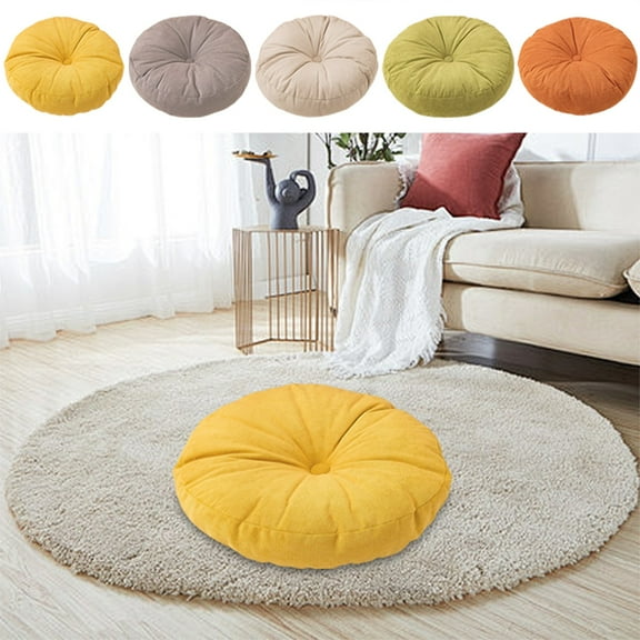 Clearance of savings! 40x40 Cushions Thickened Fabric Round Balcony Tatami Windowsill Floor Machine Washable Gray