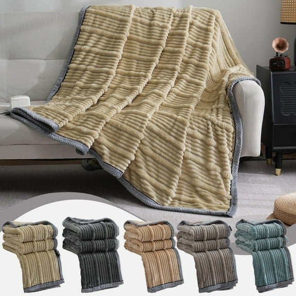 Clearance of savings! Quilts for Queen Bed Solid Color Heavy Fleece Blanket Multifunctional Blanket Sofa Cover Blanket