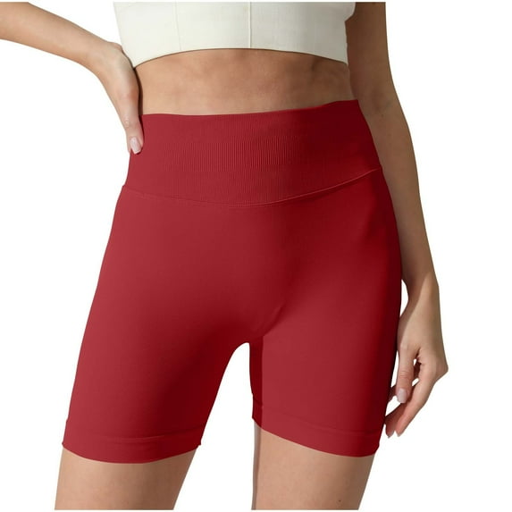 Miqool Women's Spandex Biker Shorts - High Waisted Tummy Control Fitness Athletic Workout Running Yoga Gym Shorts