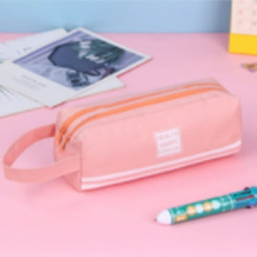 Clearance office&Craft&Stationery under $5 Portable Pencil Case Large Capacity Zipper Organizer Storage Pouch Pen Bag Compartments Cosmetic Bags for Women