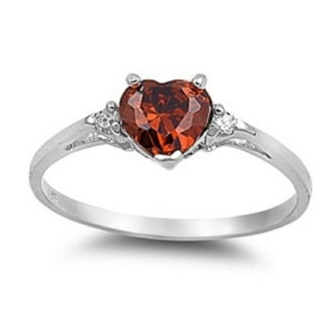 Clearance on Ring! WEANT 925 Sterling Silver Baguette Princess Emerald Retro Diamond Band Ring, Red, 6