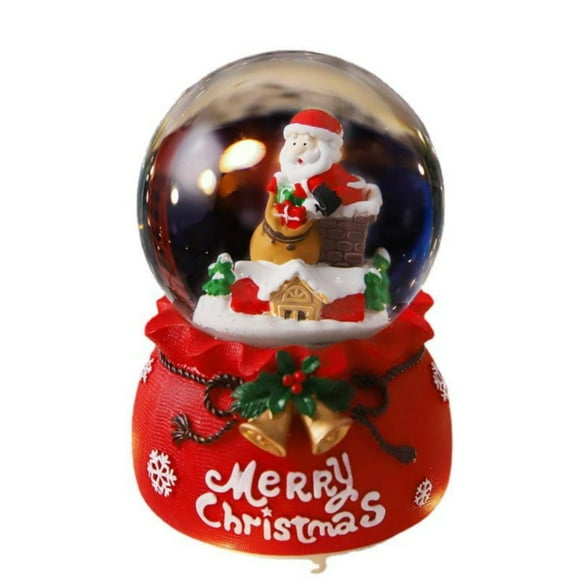 (Clearance) pdqouc 100mm Christmas Snow Globe, with Music and Color Lights, Music Water Snowball, Santa Claus, Snowman, Reindeer, Music Box, Christmas Decoration, Xmas for Kids