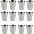 thumbnail image 1 of (Clearance) pdqouc 12 Pack 304 Stainless Steel Cups Double Wall Metal Cup Vacuum Tumbler Metal Drinking Glasses Unbreakable and Stackable for Party Bar Home Restaurant Adults Travel Outdoor(1oz), 1 of 6