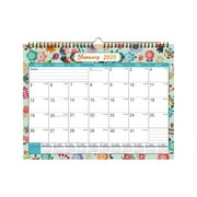 (Clearance) pdqouc 2025 Calendar - Wall Calendar 18 Month, 2025 Hanging Calendar with Twin-Wire Binding, Blank Block, Dates, Hanging Loop, Holiday Reminder, Thick Paper
