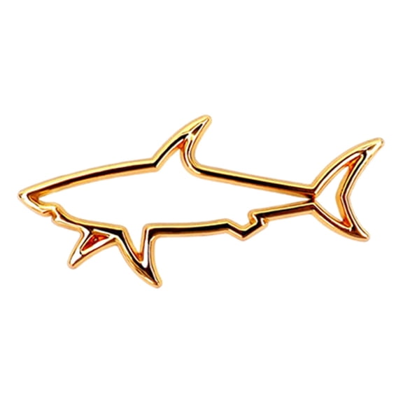 (Clearance) pdqouc 3 Inch Hollow Fish Shark Car Emblem Premium Metal 3D Car Badge Sticker Boot Trunk Decoration Fun Car Outside Decor Badge Unique Gifts for Men Women (Black)