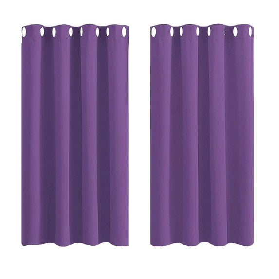 (Clearance) pdqouc Baby Purple Room Darkening Curtains for Bedroom - Rings Thermal Insulated Blackout Window Drapes for Boy Nursery Basement Bathroom, 2 Panels