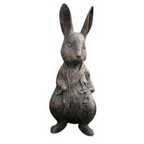 pdqouc Resin Rabbit Outdoor Statues Ornament Decoration, Garden Sculpture Easter Statues Decor, Lovely Statues Animals Figurines for Garden Courtyard Fall Porch Decorations Outdoor Christmas Party
