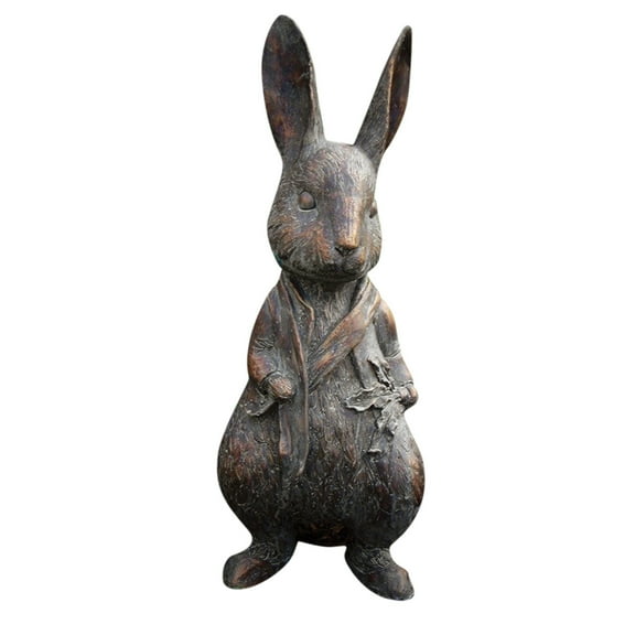 pdqouc Resin Rabbit Outdoor Statues Ornament Decoration, Garden Sculpture Easter Statues Decor, Lovely Statues Animals Figurines for Garden Courtyard Fall Porch Decorations Outdoor Christmas Party