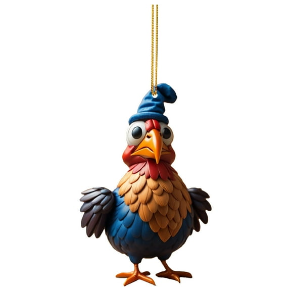 (Clearance) pdqouc Christmas Tree Decorations Car Hanging Ornament Funny Turkey with Hat Pendants Christmas Decorations Indoor Bedroom for Xmas Tree Decor Home Decor Wall