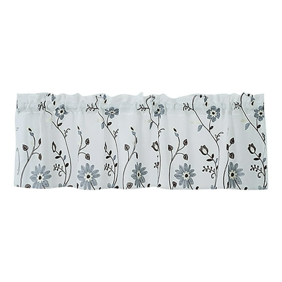 (Clearance) pdqouc Curtain Valance, Wildflowers Spring Watercolor Flower Floral Print Plants Short Rod Pocket Window Treatment for Living Room, Bedroom, Kitchen, Bathroom, 1 Panel,51 X 16 Inch