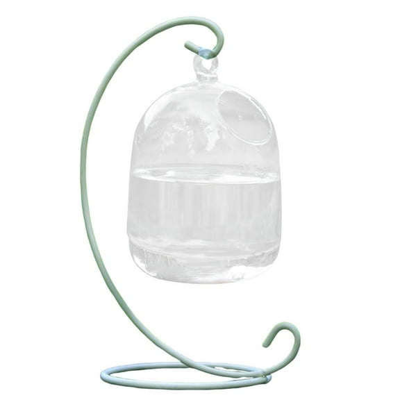 (Clearance) pdqouc Desk Glass Hanging Fish Bowl Tank with Stand Fish Homes Small Table Glass Fish Bowl Creative Vase Aquarium for Home Decoration with Black Stand 5.9x3.9 Inch Transparent