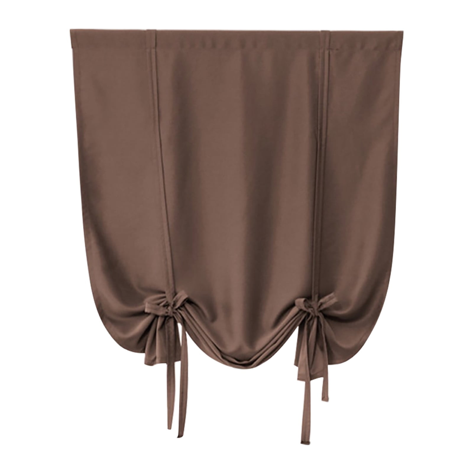 (Clearance) pdqouc Double Layer Linen Blackout Tie Up Curtains Thermal Insulated Fully Lined Balloon Roman Shade Bathroom Window Adjustable Rod Pocket for Small Window