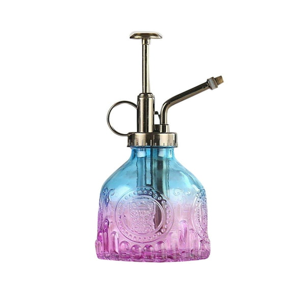 (Clearance) pdqouc Flower Water Spray Bottle Can Pot, Vintage Decorative Glass Plant Atomizer Watering Can Pot with Top Pump for Indoor Potted Plants Flowers (Gradient Color)